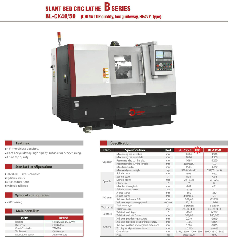 Tour CNC à banc incliné .BL-CK40 50 BL-CBK63