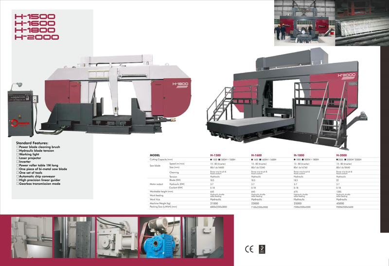 MACHINE À SCIER À BANDE MÉTALLIQUE H-1500 / H-1600.H-1800 / H-2000