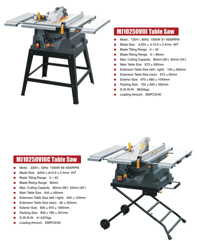 SCIE A TABLE MJ10250VIII