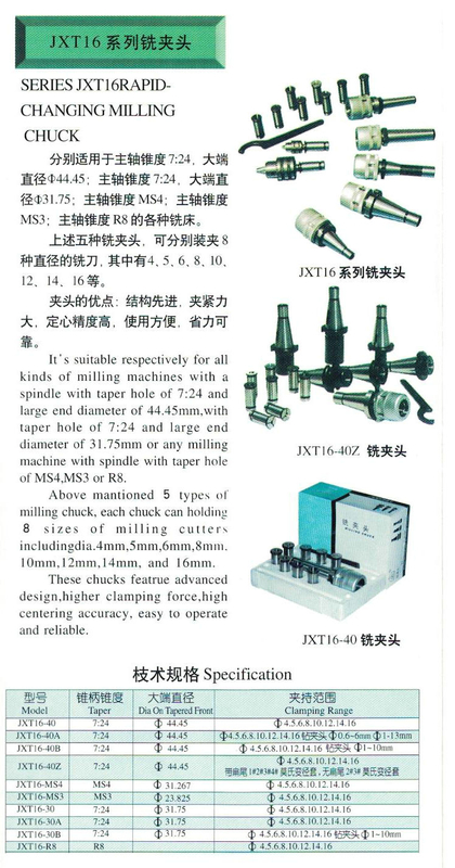 MANDRIN DE SERIE JXT 16