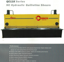 Série QC11k Cisque de guillotine hydraulique NC