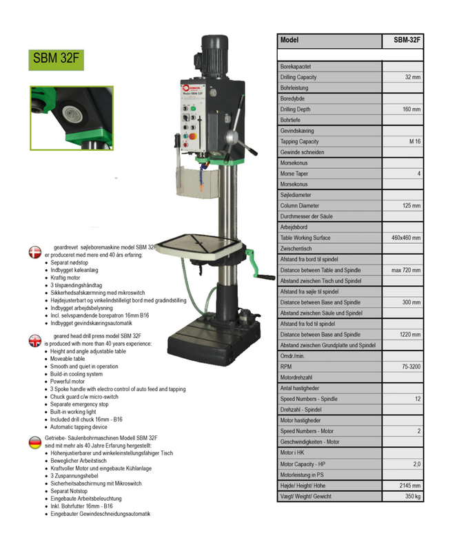 Machine de forage à tête à engrenage SBM-32F