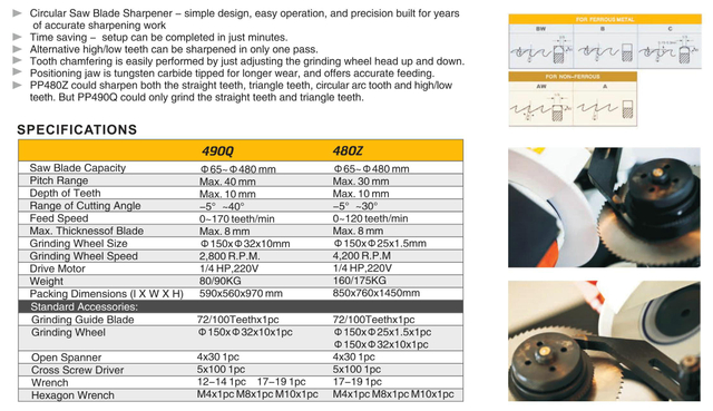 Ajusteur de la lame de scie circulaire 490Q