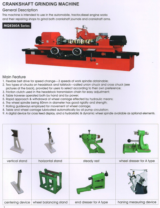 Machine de broyage du vilebrequin MQ8260A-MQ8260AX18-MQ8260AX20