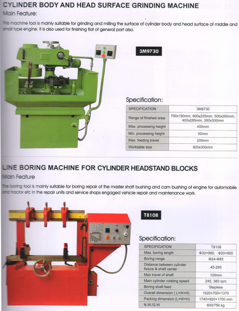 Machine d'alésage de ligne pour les blocs de tête culasse T8108