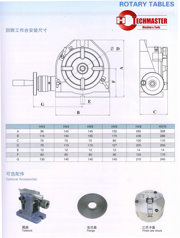LB-TSL HONRIZONTAL ET VERTICAL ROTARY Table HV Series 