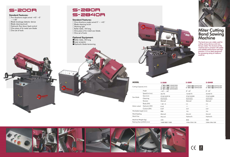 Band Metal Saw Machine S-220R / S-280R / S-2840R