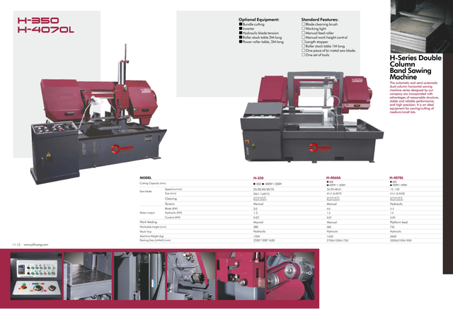 Machine de scie à bande métallique S-350 / H-4060A / H-4070L