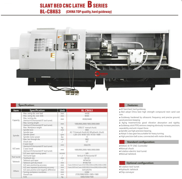 .BL-CK40 50 BL-CBK63 LIT SLANT CNC LATHE