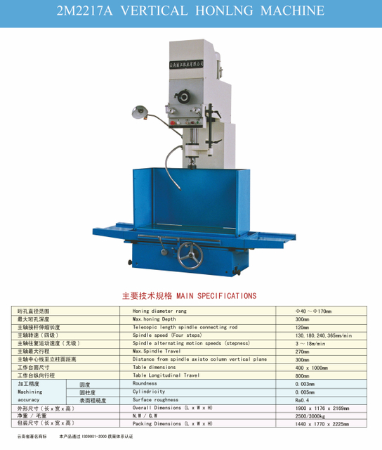 2M2217A MACHINE VERTICAL HONLNG 
