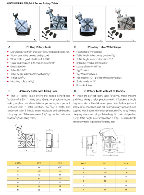 Mini Series Rotary Table 