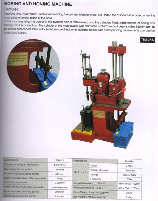 Machine d'alésage et de perfection TM807A