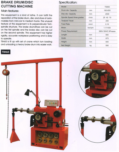 Machine de coupe / disque de frein T8465