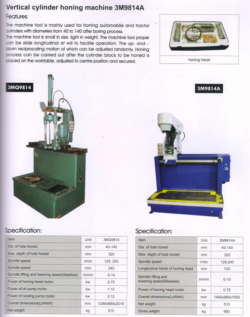 Machine de rodage du cylindre vertical 3MB9814A