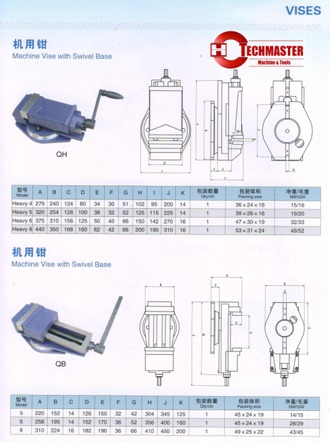 Machine Vise QH et QB Series 