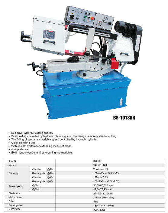 Band de coupe métallique BS-1018R / BS-1018B
