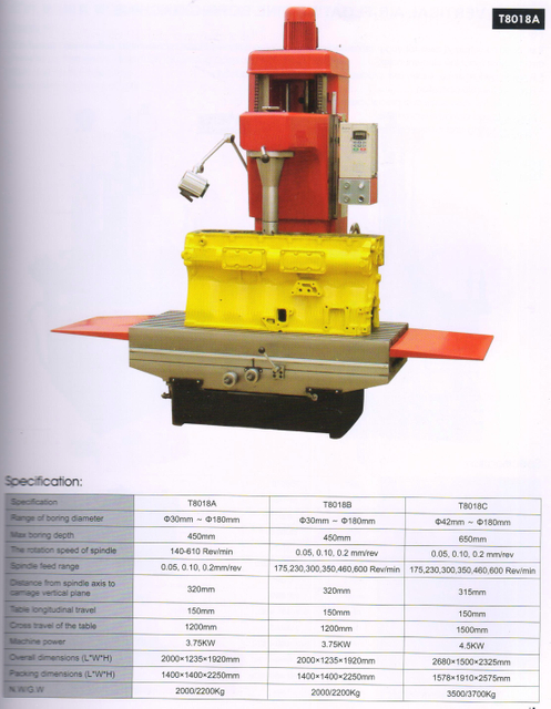 Machine d'alésage du cylindre T8018A