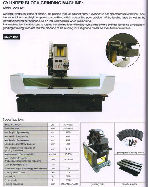 Machine de meulage du bloc de cylindre 3M9740A