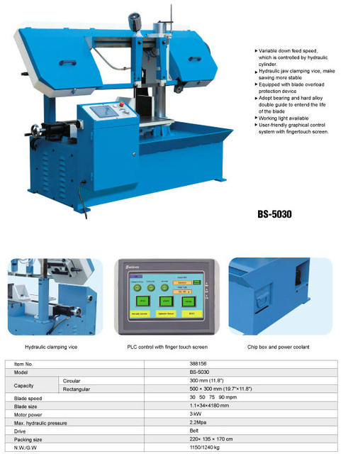 Band de coupe en métal Saw BS-5030