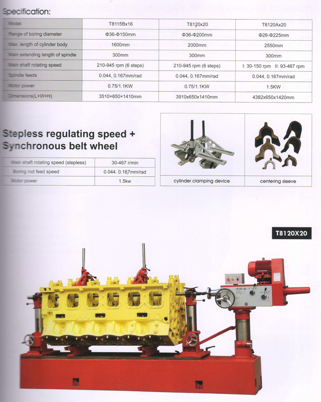 Cylindre Bus Busing Boring Machine T8120AX20