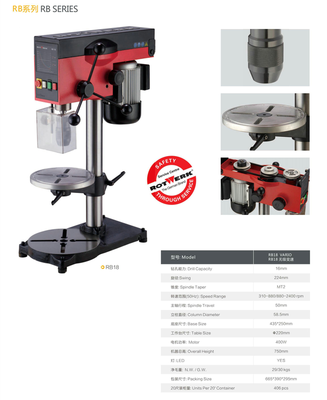 RB Série Drill Press RB18 Vario