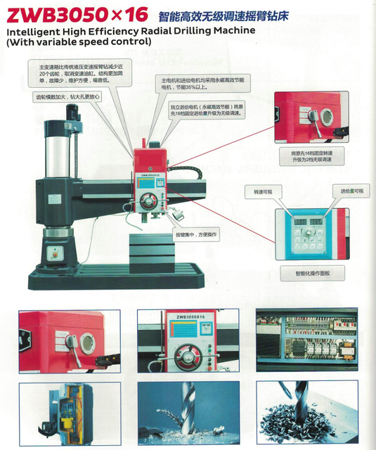 Intelligent Hign Efficacité Radial Drilling Machine Vario ZWB3050X16