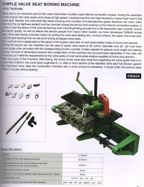 Machine d'alésage de siège de valve simple TJ8563A