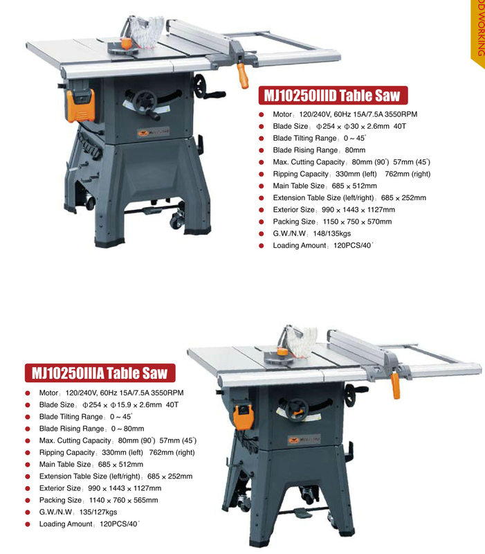 Scie à table mj10250iid -mj10250iie
