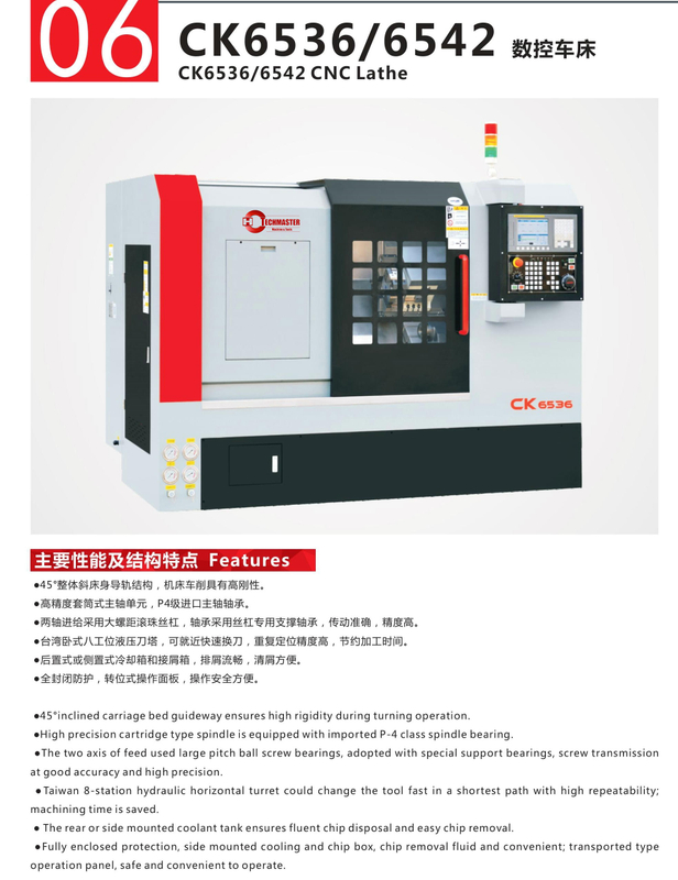 CK6536-CK6542 Précision CNC Lathe 