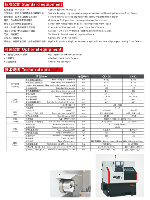 CK40E-CK42 Précision CNC Lathe 