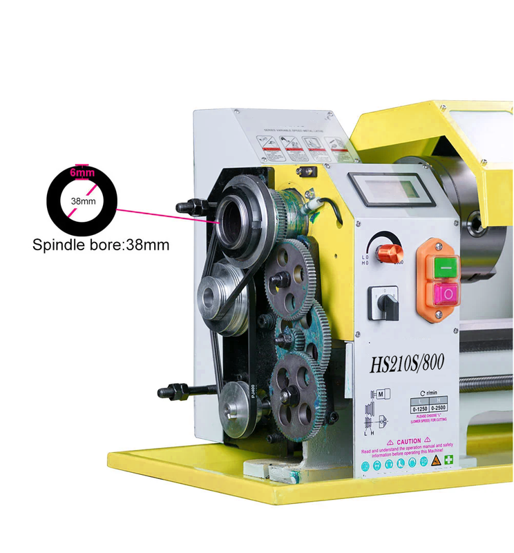 HS210SX800 900W Sortie nominale Motor sans balais de 6 mm Spindle Spindle Mini Machine de tour en métal
