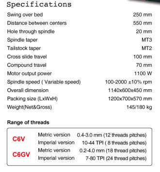Tour de topbench variable C6V 