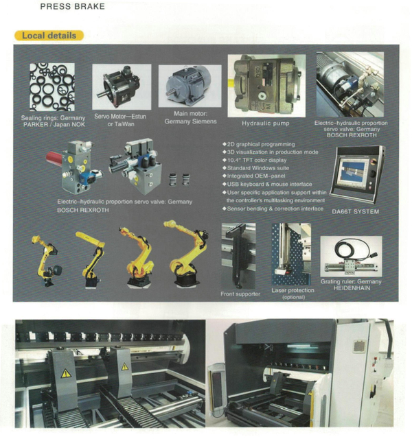 Frein de presse électro-hydraulique de la série WE67K CNC 
