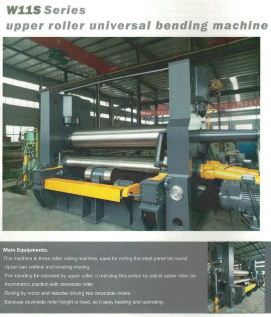 Machine de flexion universelle à rouleaux supérieurs de la série W11S 