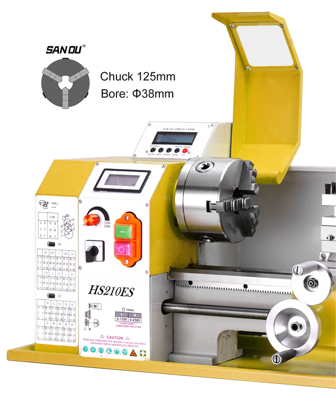 HS210ESX600 Auto gauche et filetage droit fabriquant une mini machine de tour en métal CNC