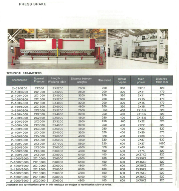 Frein de presse tandem 2-we67k CNC 