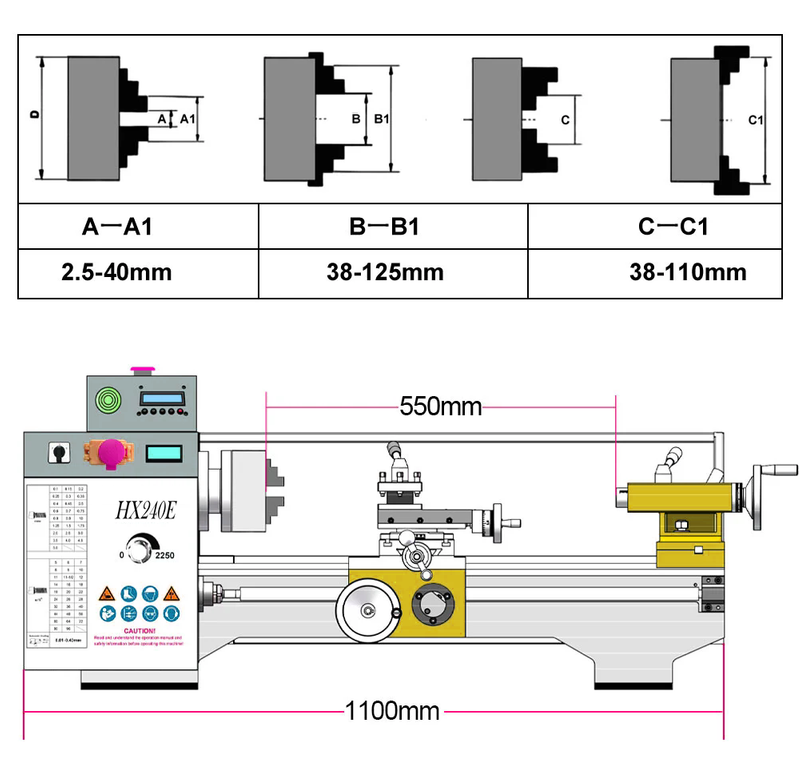 Machine de tour semi-CNC HX240E
