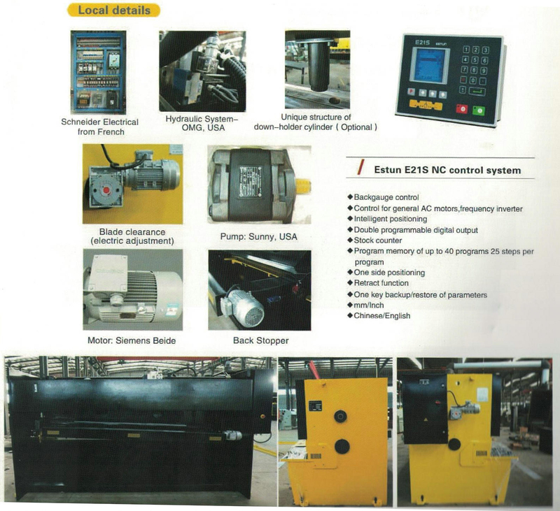 Série QC11k Cisque de guillotine hydraulique NC