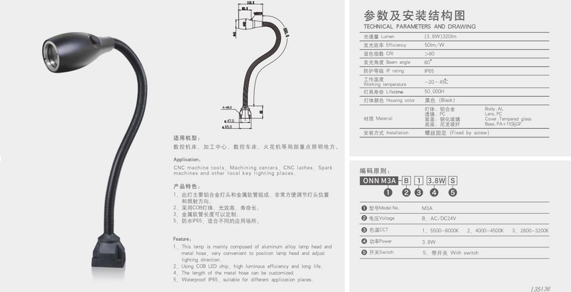 Lampe de travail ONN-M3A 
