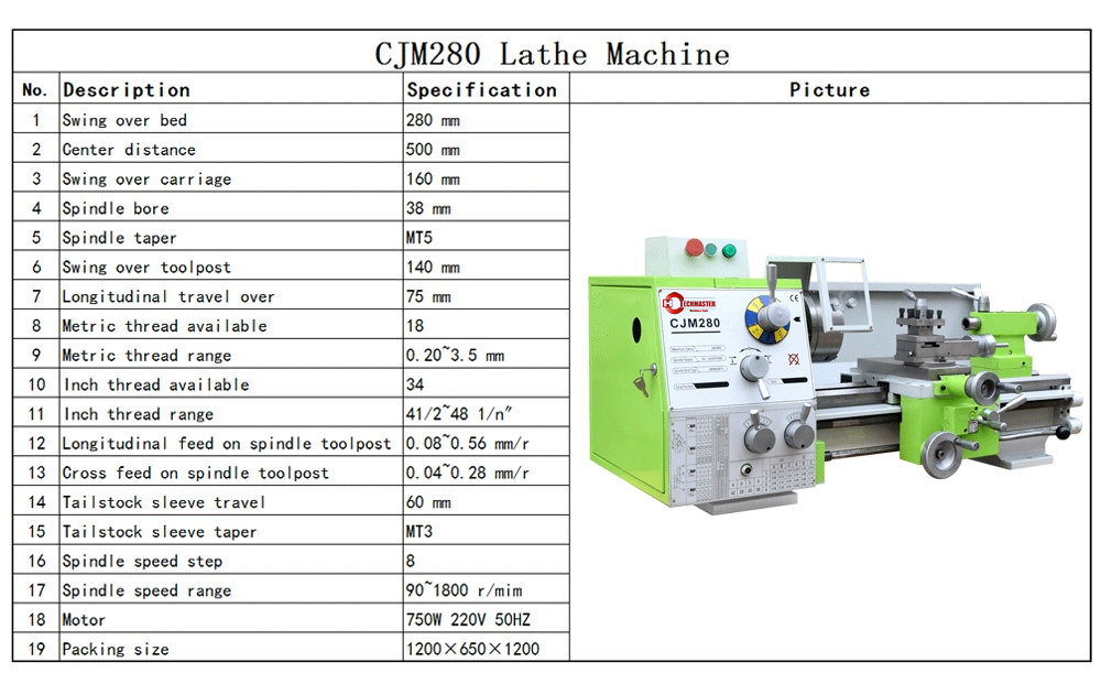 CJM280 Lathe