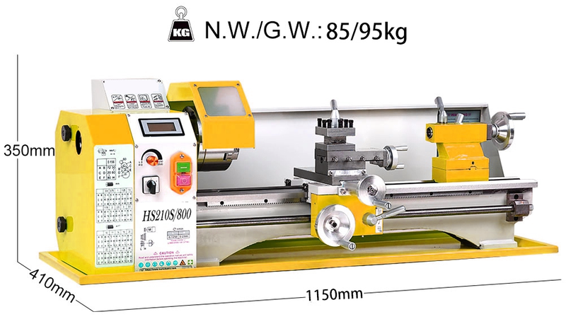HS210SX800 900W Sortie nominale Motor sans balais de 6 mm Spindle Spindle Mini Machine de tour en métal