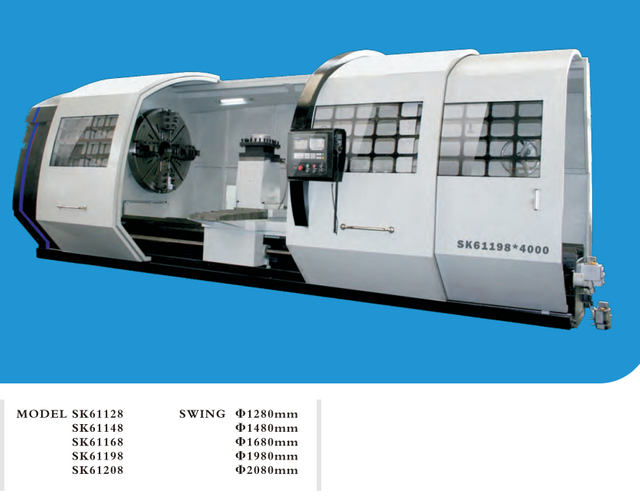 10 tonnes CNC Lathe SKQ61100-SKQ61125-SKQ61140-SQK61160