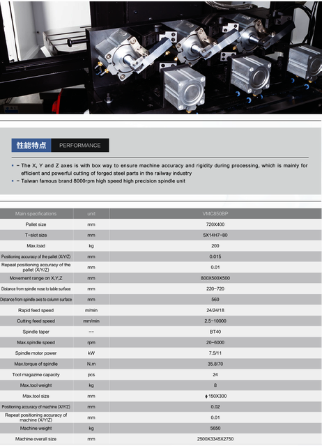 Centre d'usinage VMC850BP