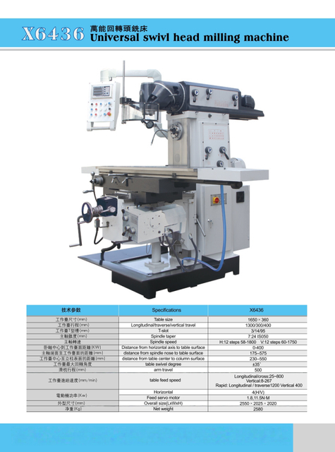 Forage et fraisage macine x6436