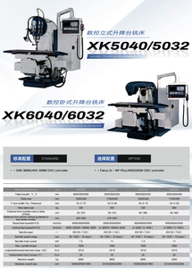 Type de lit CNC Universal Milling Machine XK5040-XK6040