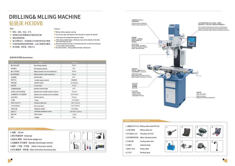 Forage et fraisage HX30V