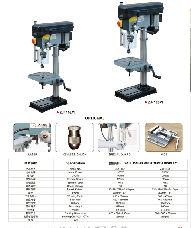 Drill Press avec affichage de profondeur