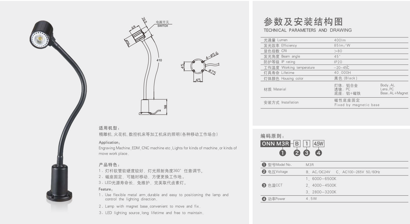 Lampe de travail ONN-M3R 