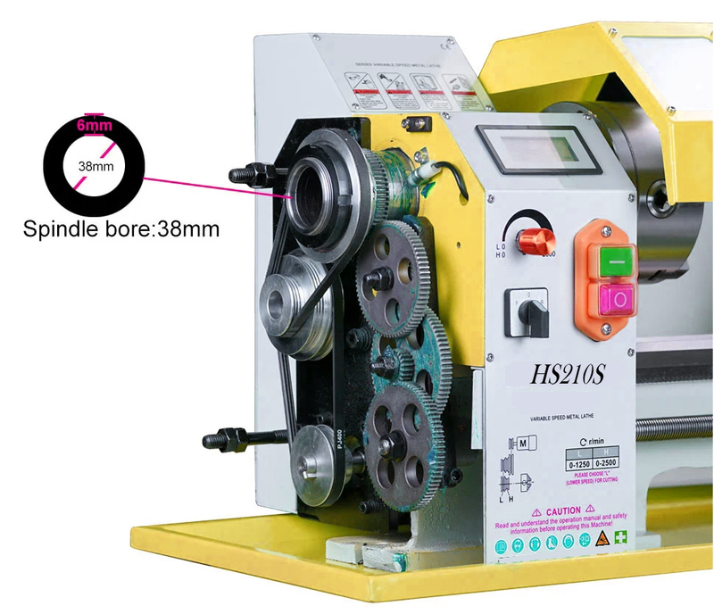 HS210SX600 900W Motor de sortie nominal Motor sans balais de 6 mm épaisseur Mini machine à tour en métal