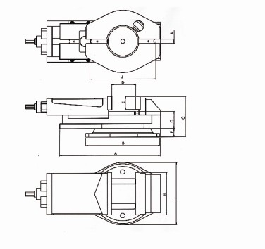 Vice de machine QH avec base pivotante (type k)